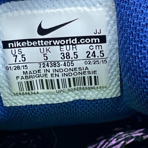 Nike Free 5.0 Shoes Womens Size 7.5 Blue Running Comfort Walking Gym Sneakers - Picture 8 of 8